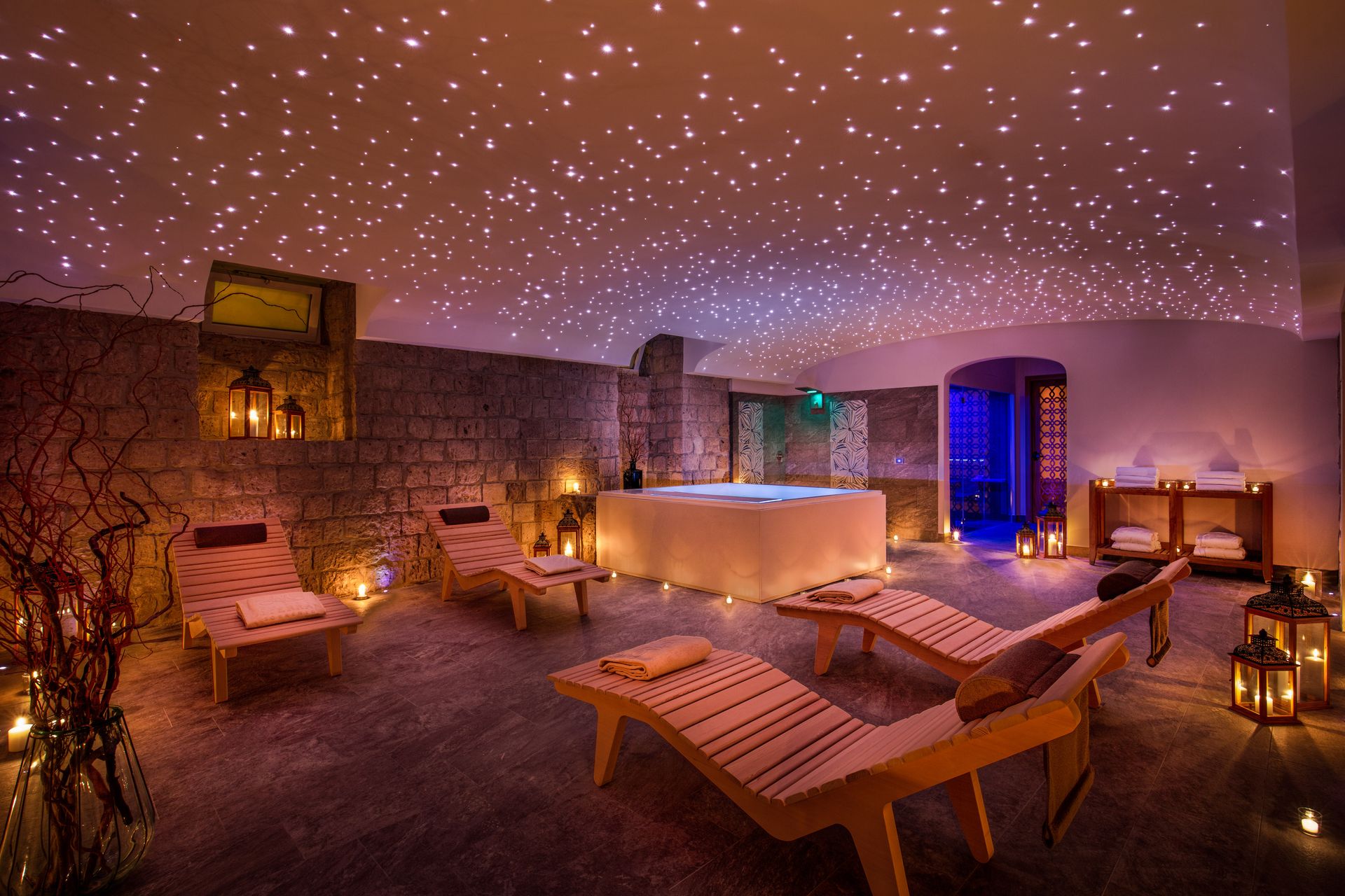 Luxury spa at a Sorrento hotel set in volcanic stone, Lepietre Cozy Spa